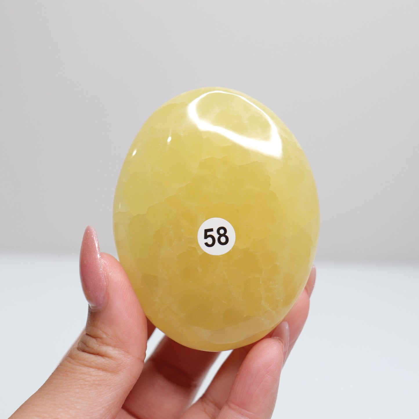 Lemon Calcite Palm Stone | 58