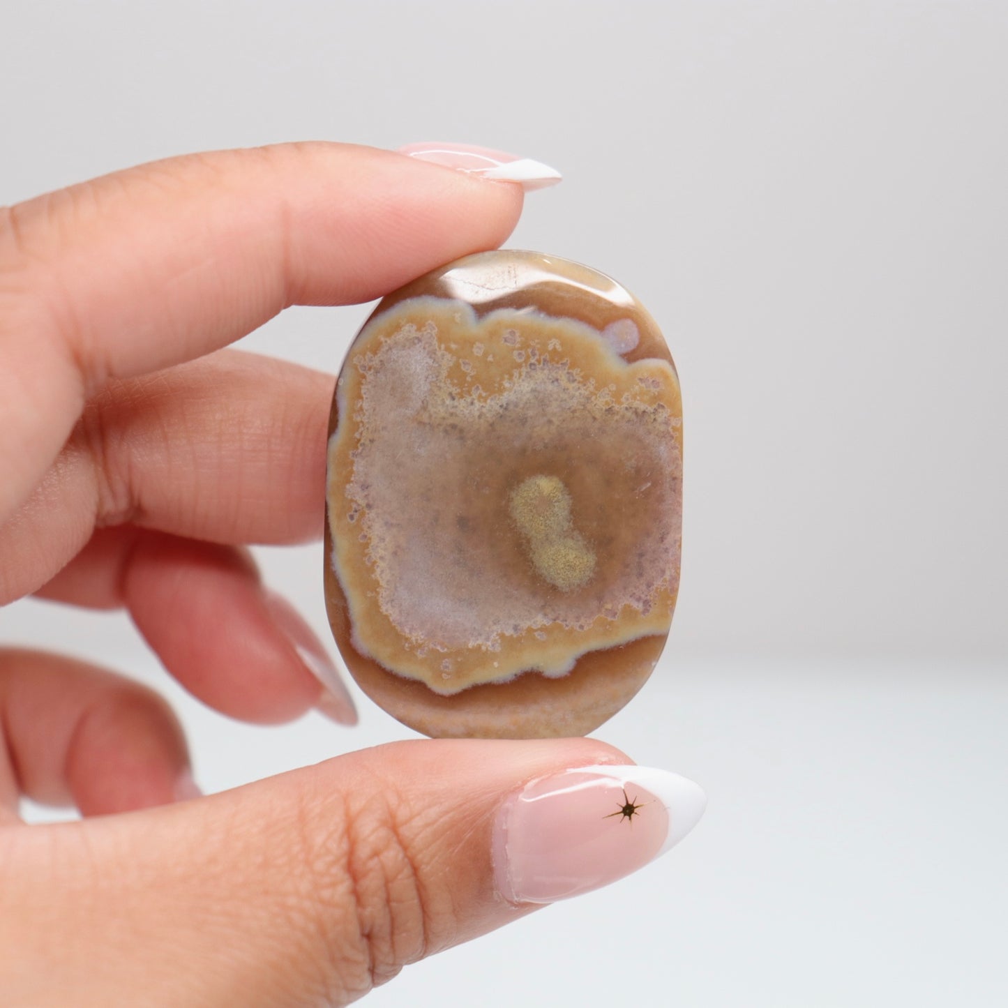 Mexican Lace Agate Palm Stone C