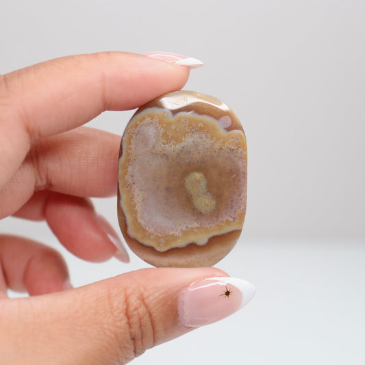 Mexican Lace Agate Palm Stone C