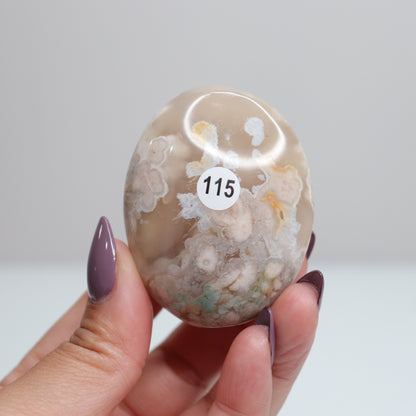 Flower Agate Palm Stone 115