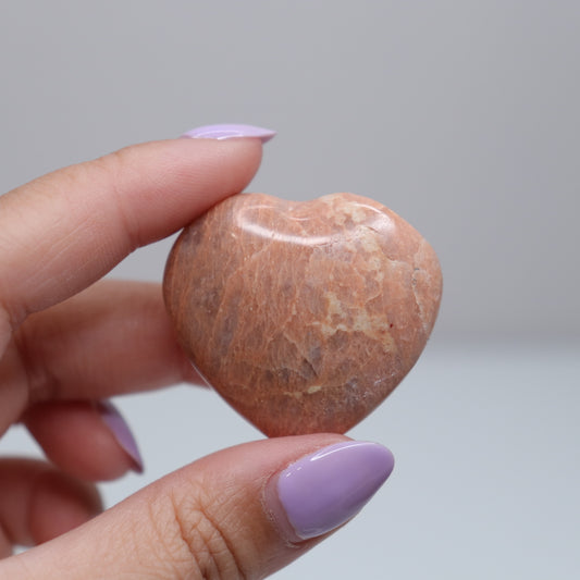 Peach Moonstone Heart | B