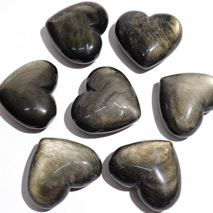 Black Obsidian Hearts | Golden Sheen