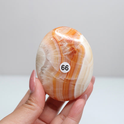Orange Aragonite Palm Stone | 66