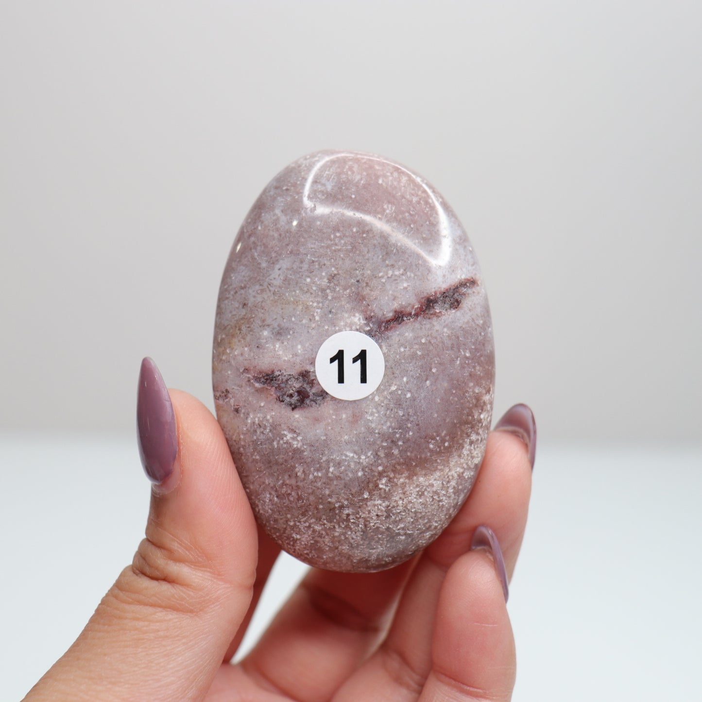 Pink Amethyst Palm Stone | 11