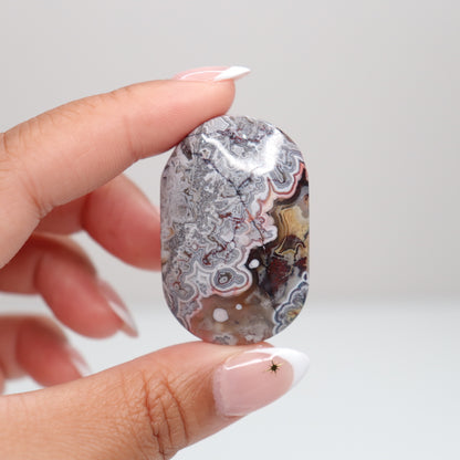 Mexican Lace Agate Palm Stone H