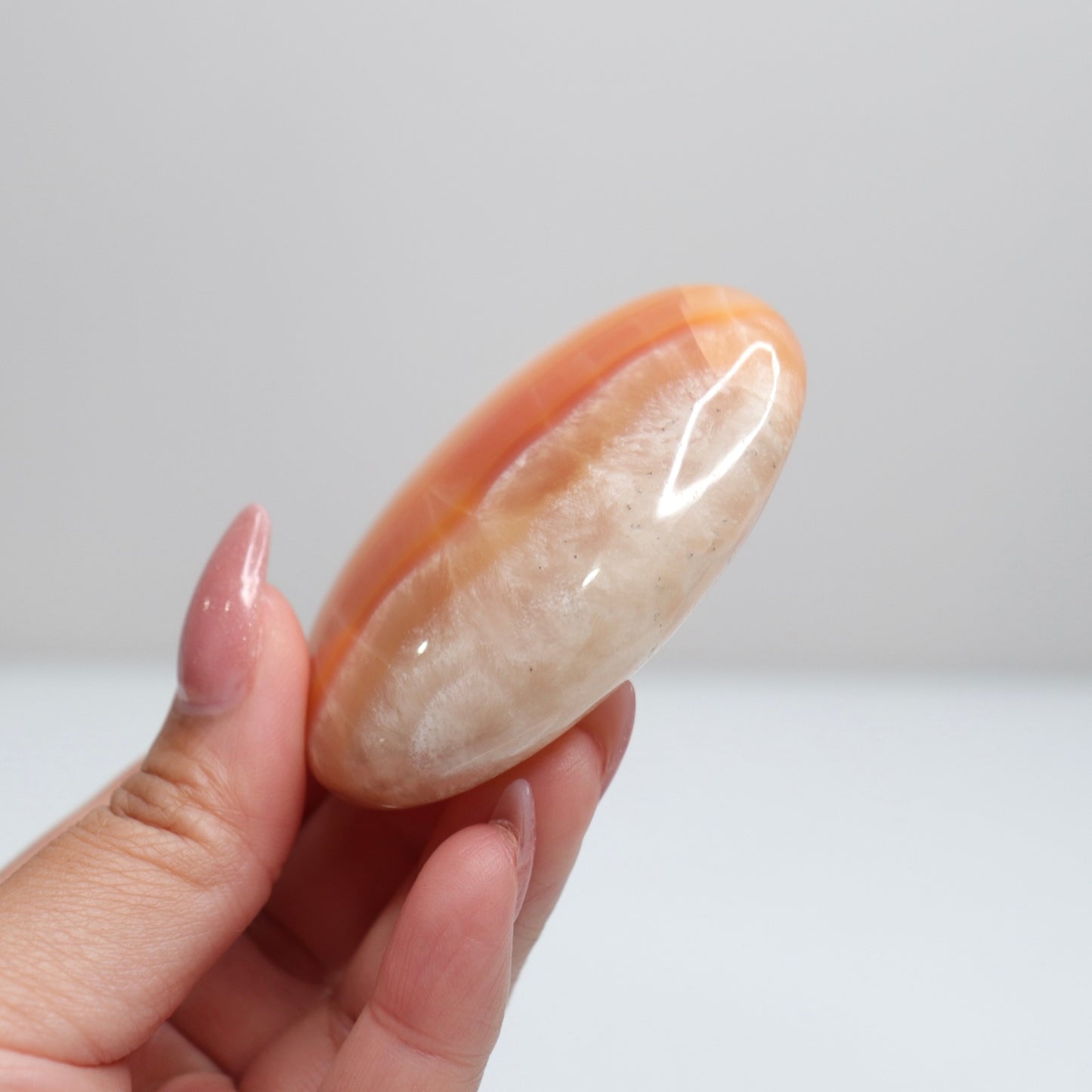 Orange Aragonite Palm Stone | 62