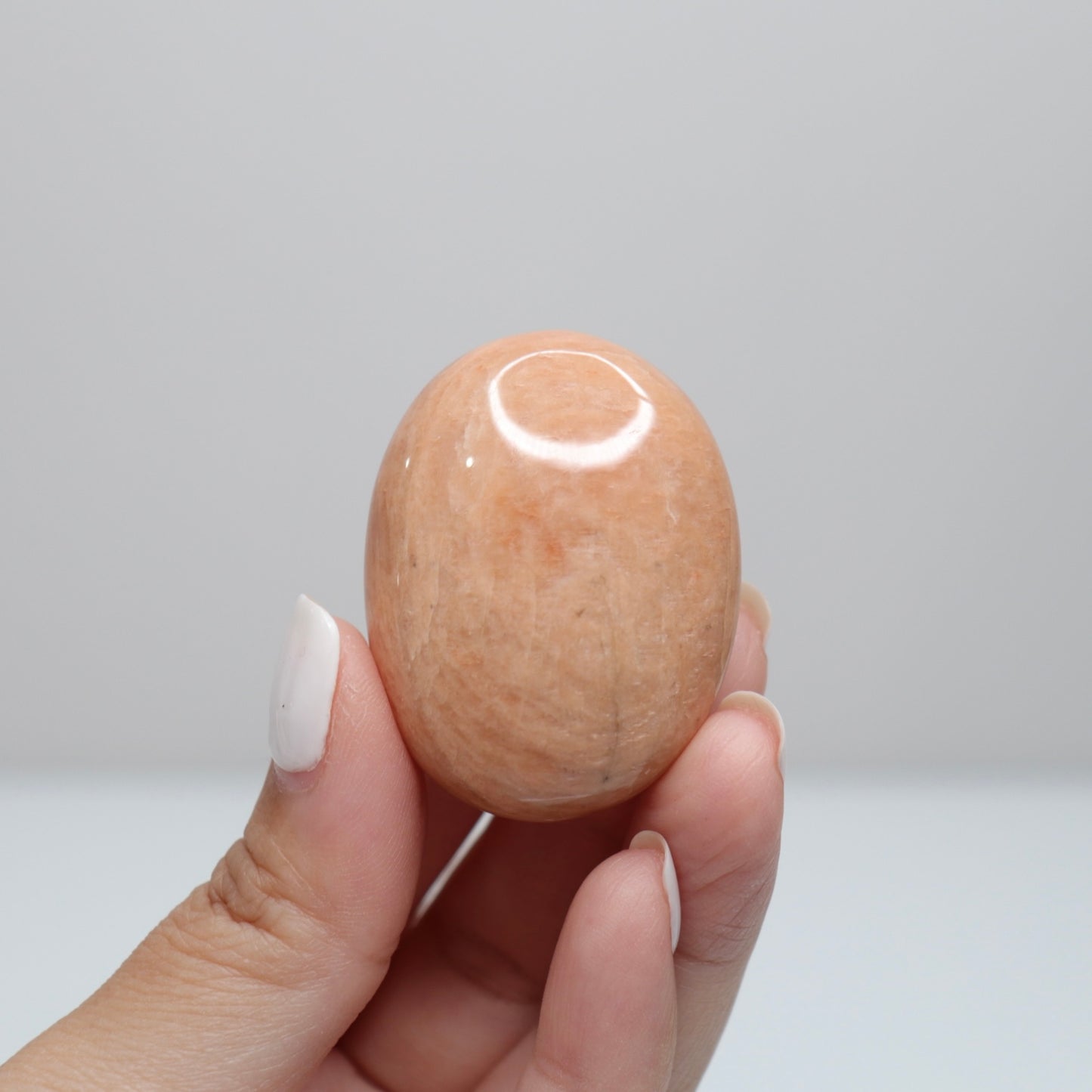 Peach Moonstone Palm Stone | B