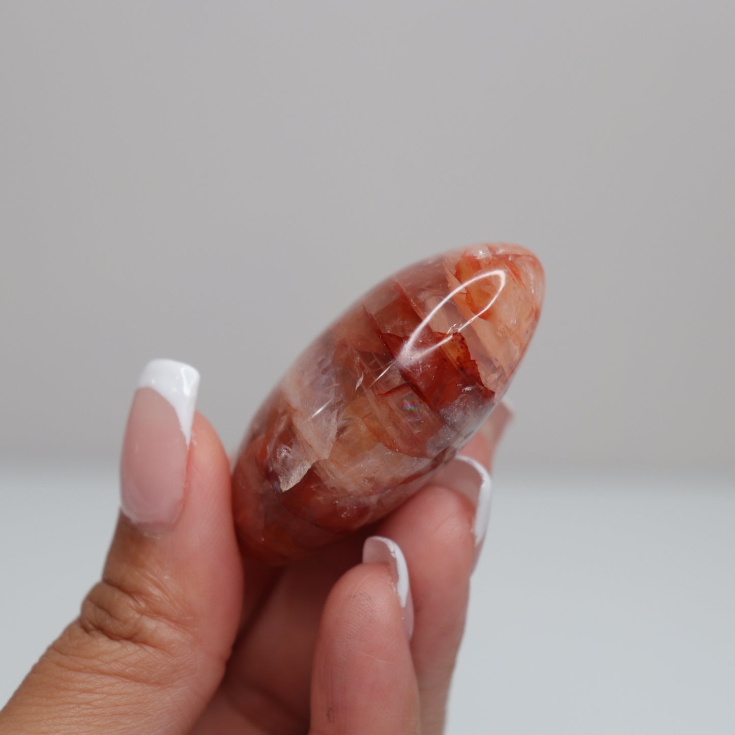 Hematoid Quartz Palm Stone | 11