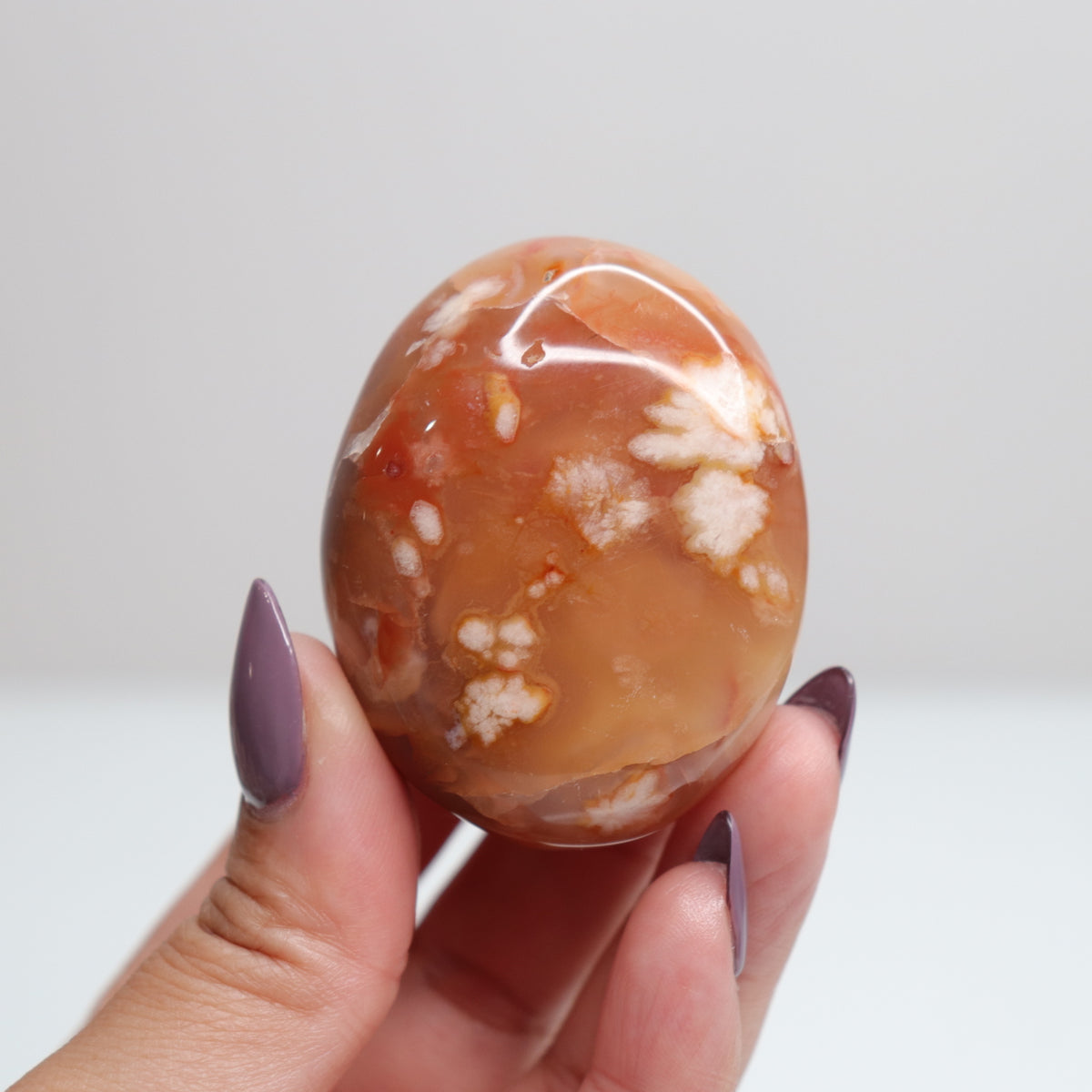 Flower Agate Palm Stone 111