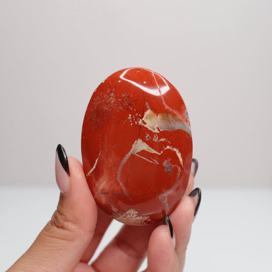 Red Jasper Palm Stone | E