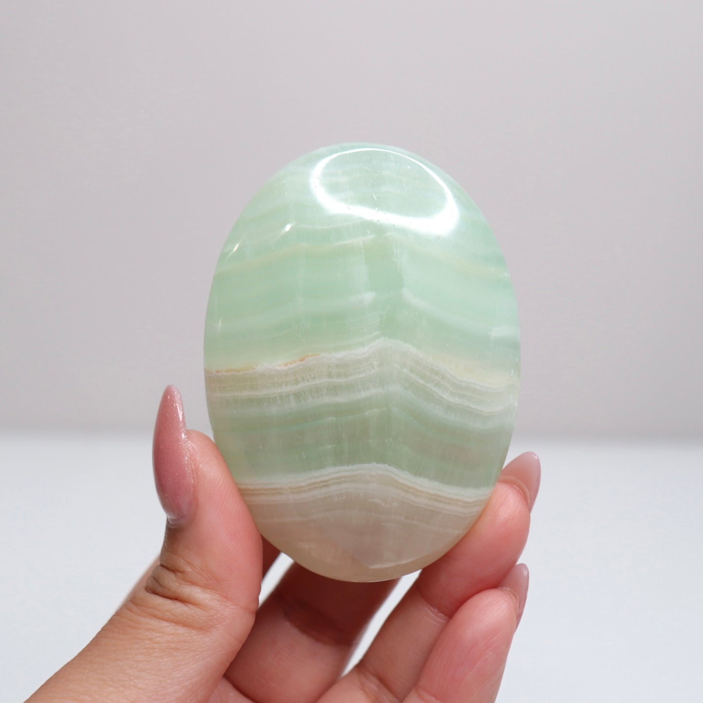 Pistachio Calcite Palm Stone | 88