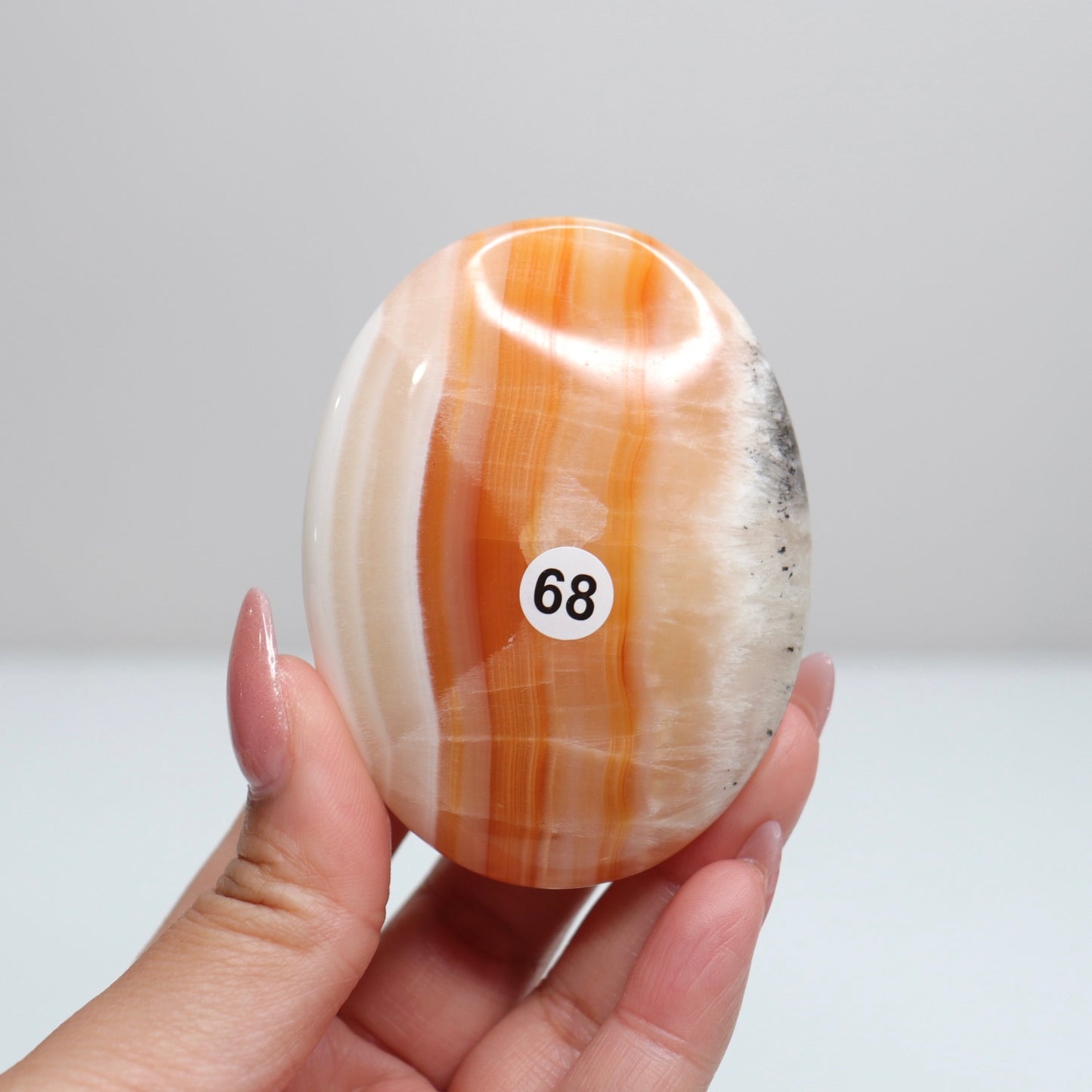 Orange Aragonite Palm Stone | 68