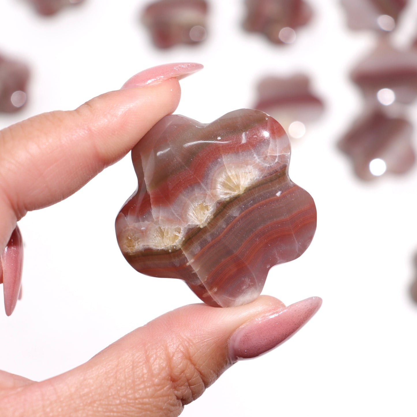 Pink Banded Onyx Flowers