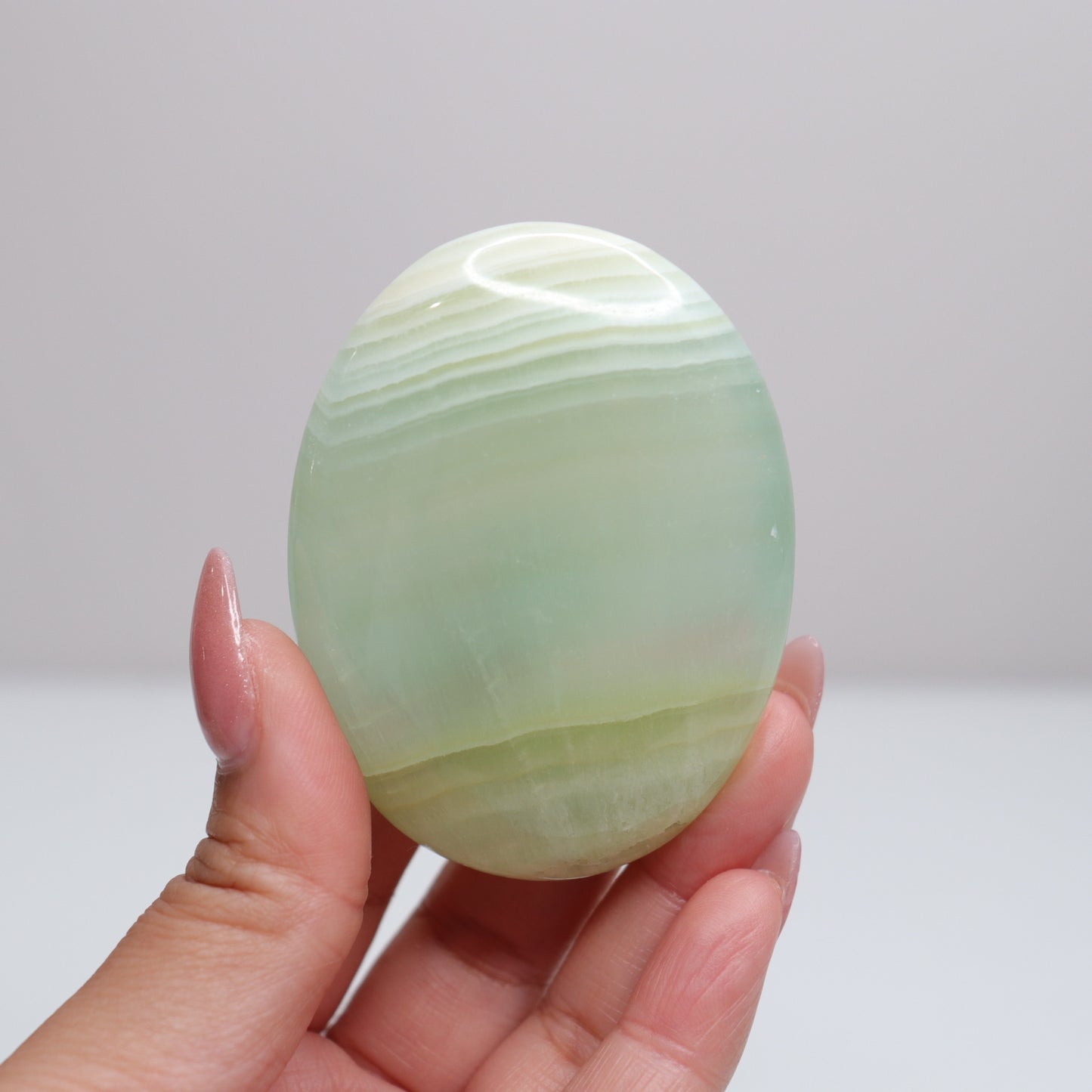 Pistachio Calcite Palm Stone | 83