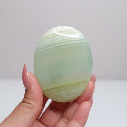 Pistachio Calcite Palm Stone | 83