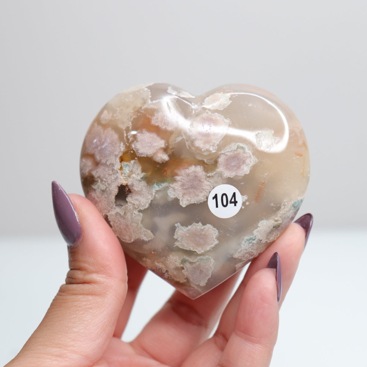 Flower Agate Heart 104