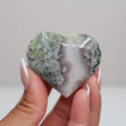 Moss Agate Heart | L
