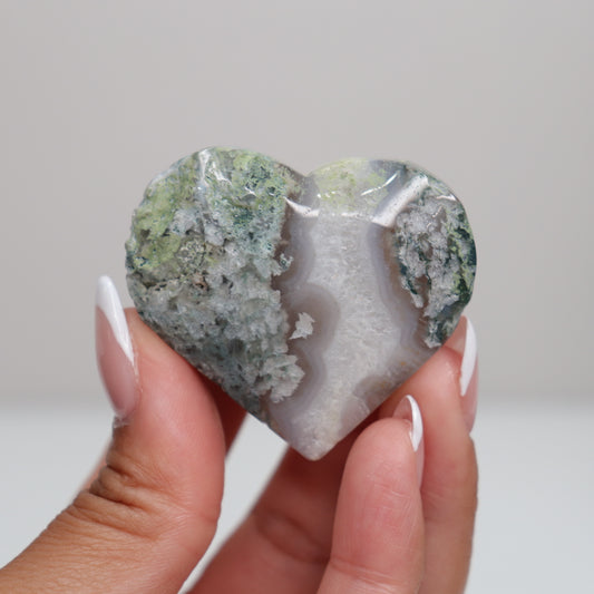 Moss Agate Heart | L