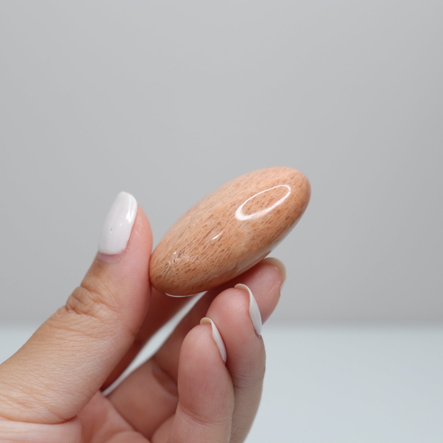 Peach Moonstone Palm Stone | B
