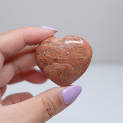 Peach Moonstone Heart | D