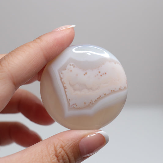 Flower Agate Round Palm | 20