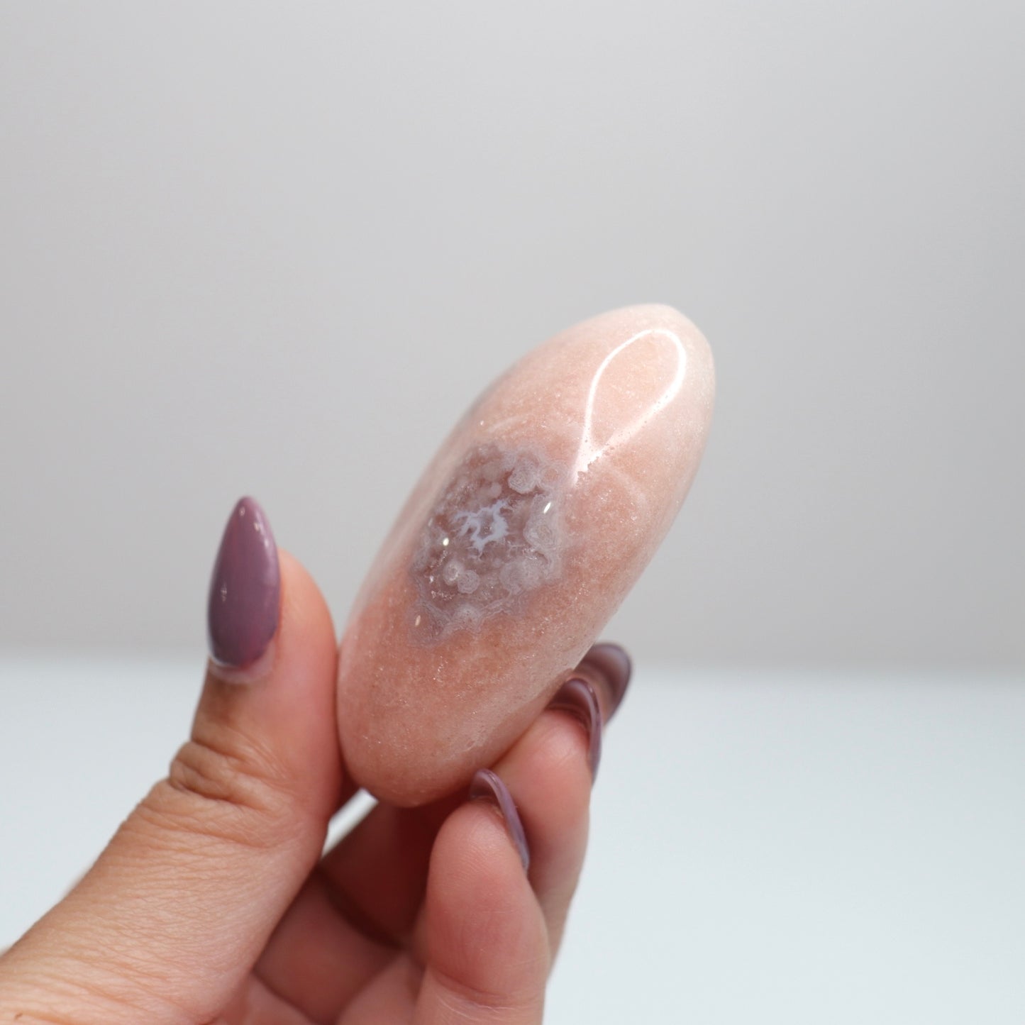 Pink Amethyst Palm Stone | 14
