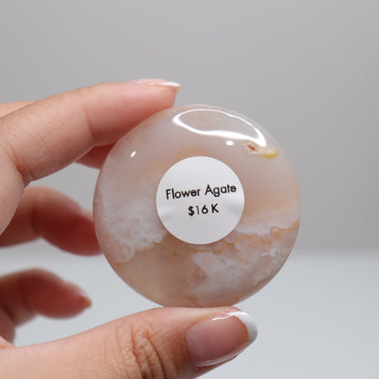 Flower Agate Round Palm 13