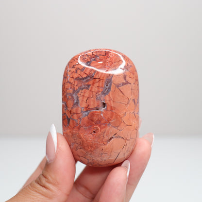 Pink Agate Palm Stone H