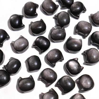Black Obsidian Cats | Silver Sheen