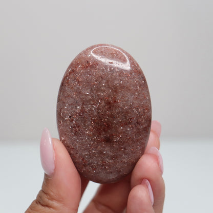 Strawberry Quartz Palm Stone | B