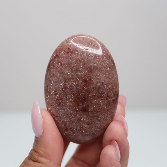 Strawberry Quartz Palm Stone | B