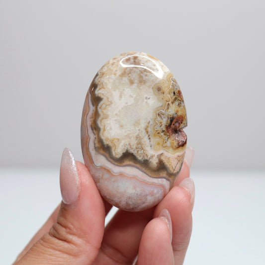 Mexican Lace Agate Palm Stone | A