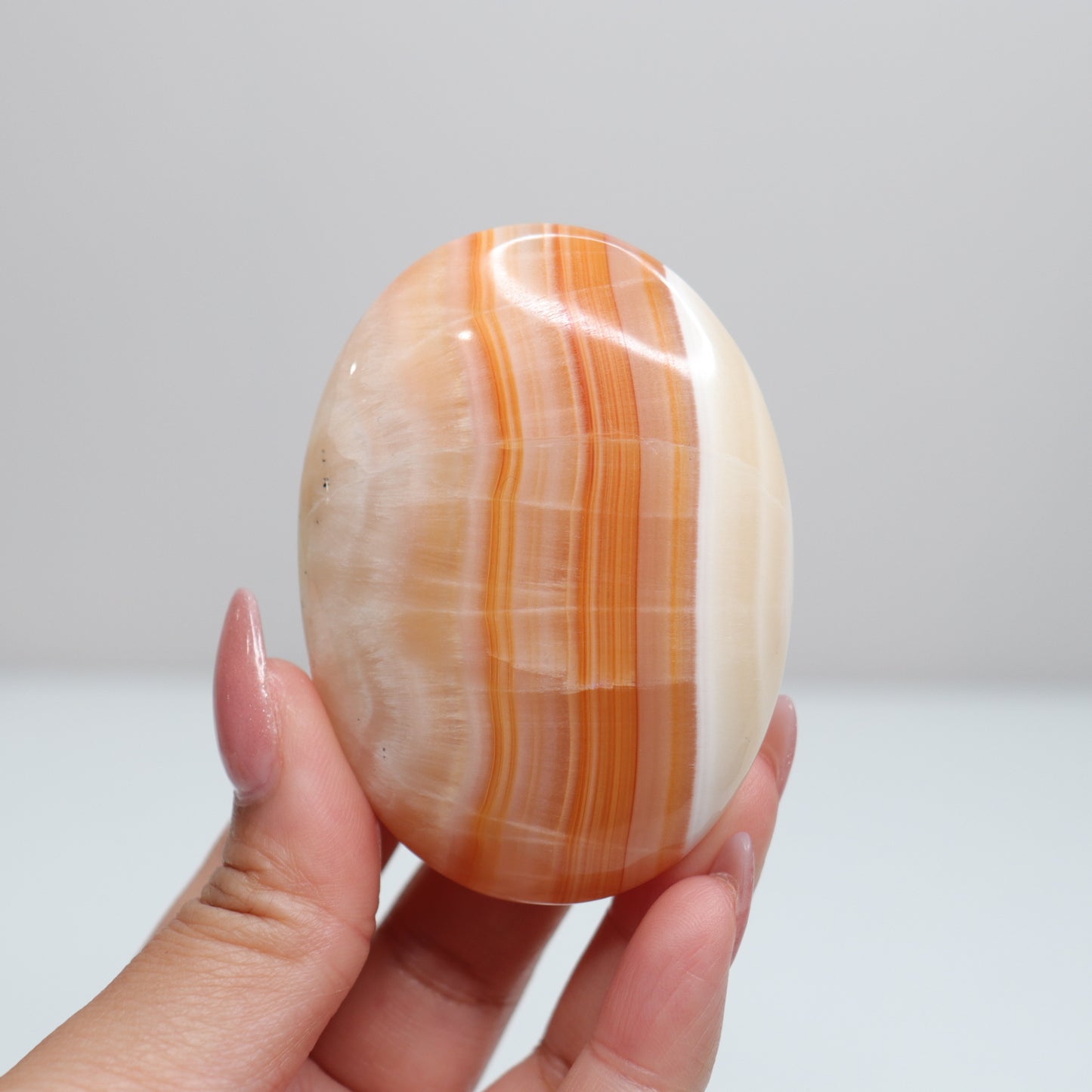 Orange Aragonite Palm Stone | 65