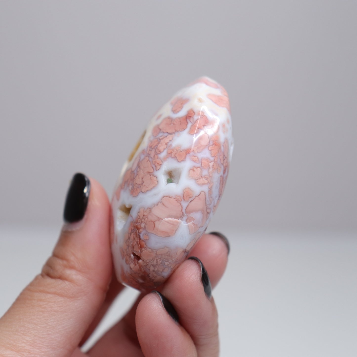 Pink Agate Palm Stone | 2