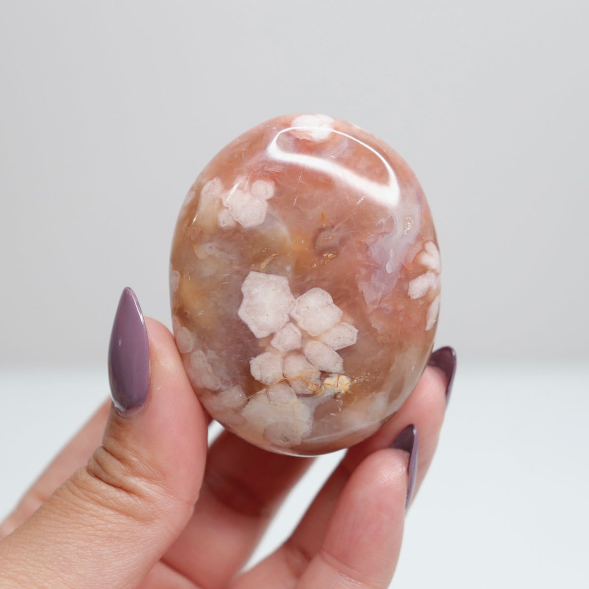 Flower Agate Palm Stone 117