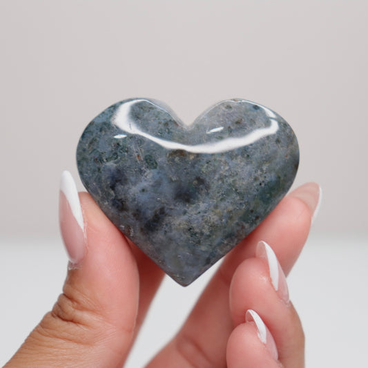 Moss Agate Heart | M