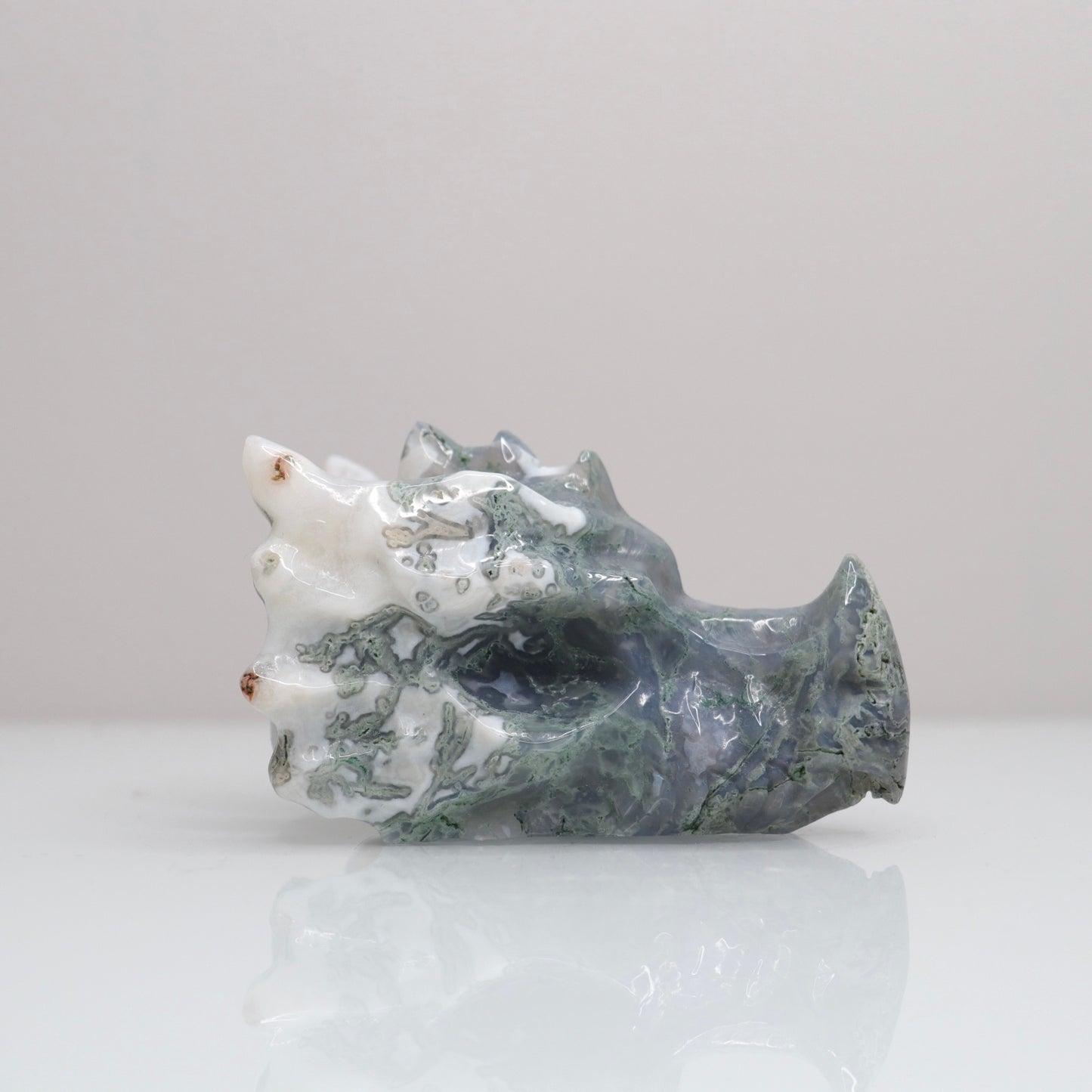 Moss Agate Dragon Head | 1