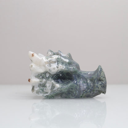 Moss Agate Dragon Head | 1