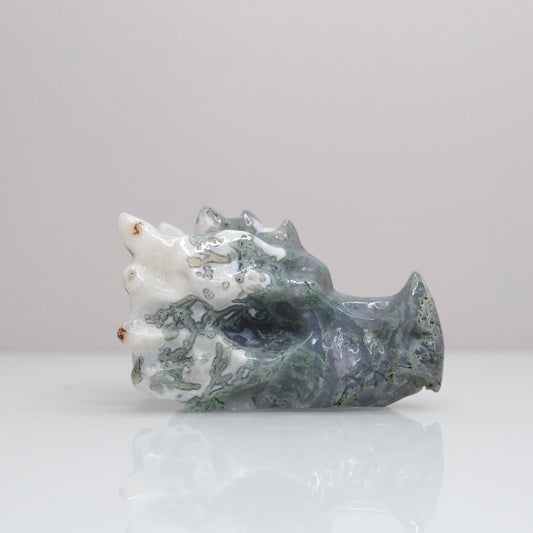 Moss Agate Dragon Head | 1