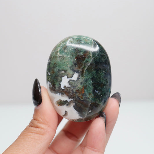 Moss Agate Palm Stone 30