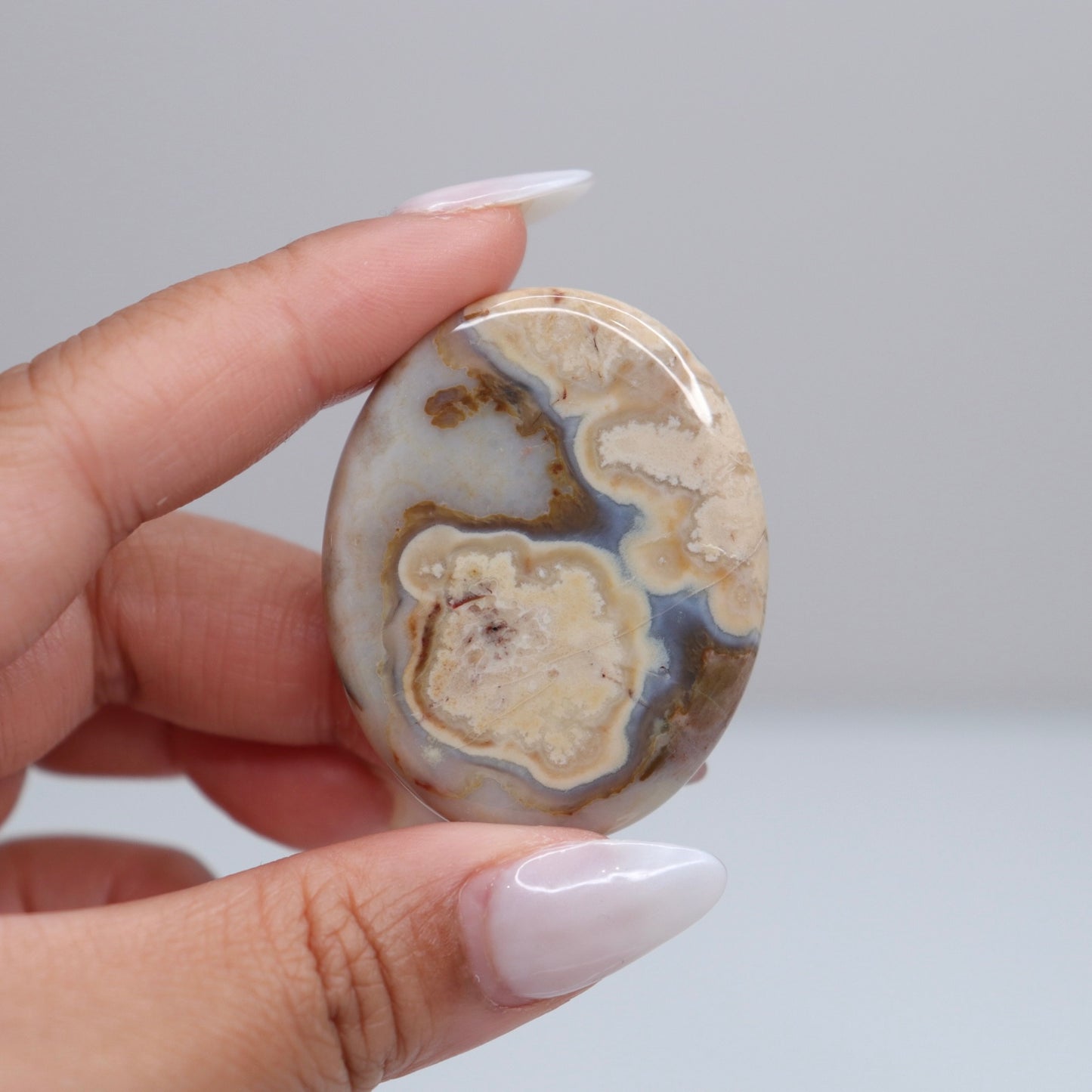 Mexican Lace Agate Palm Stone | 56