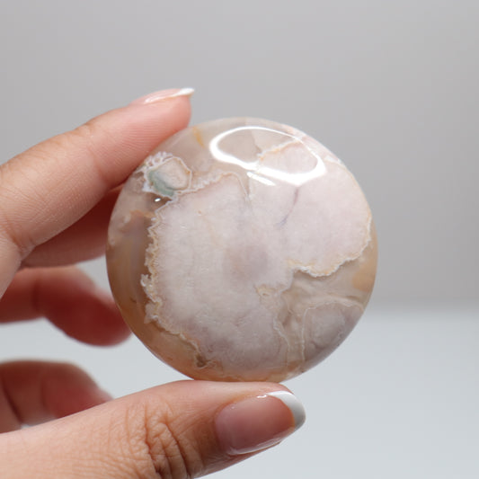Flower Agate Round Palm | 3