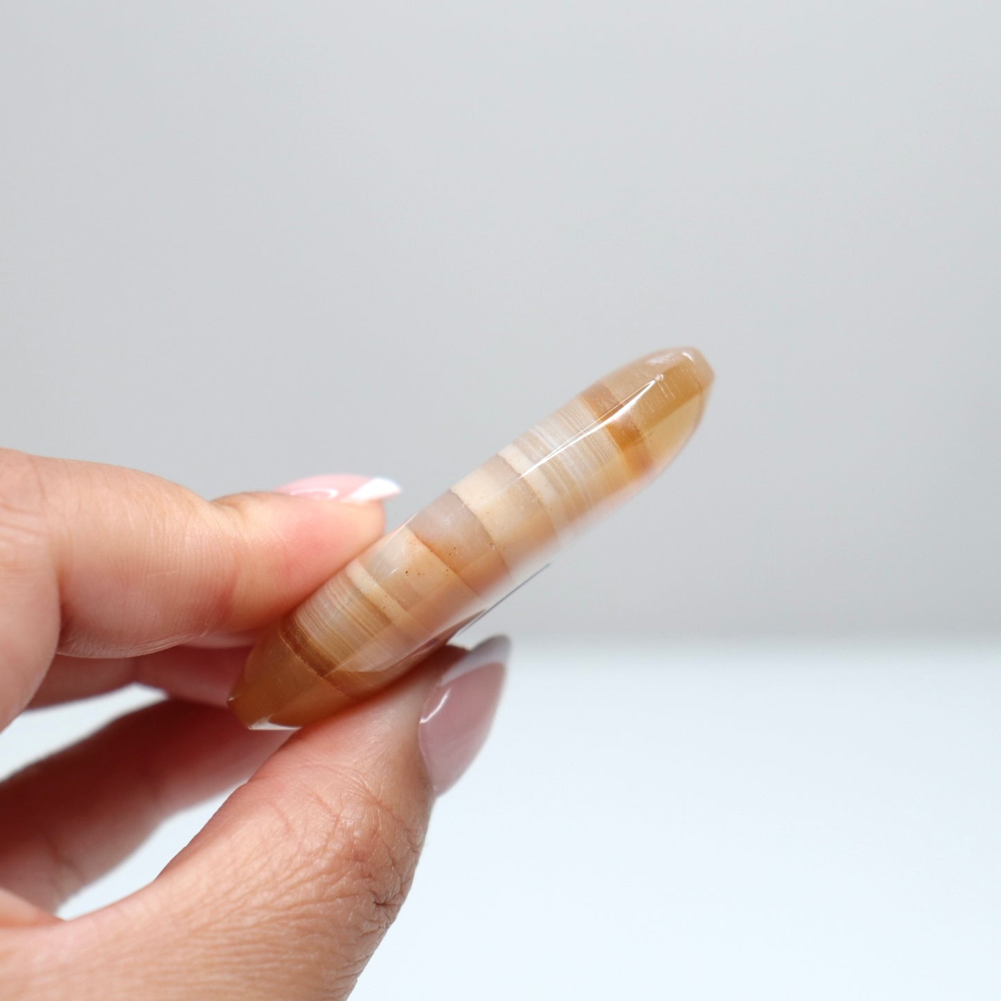 Banded Agate Palm Stone | E