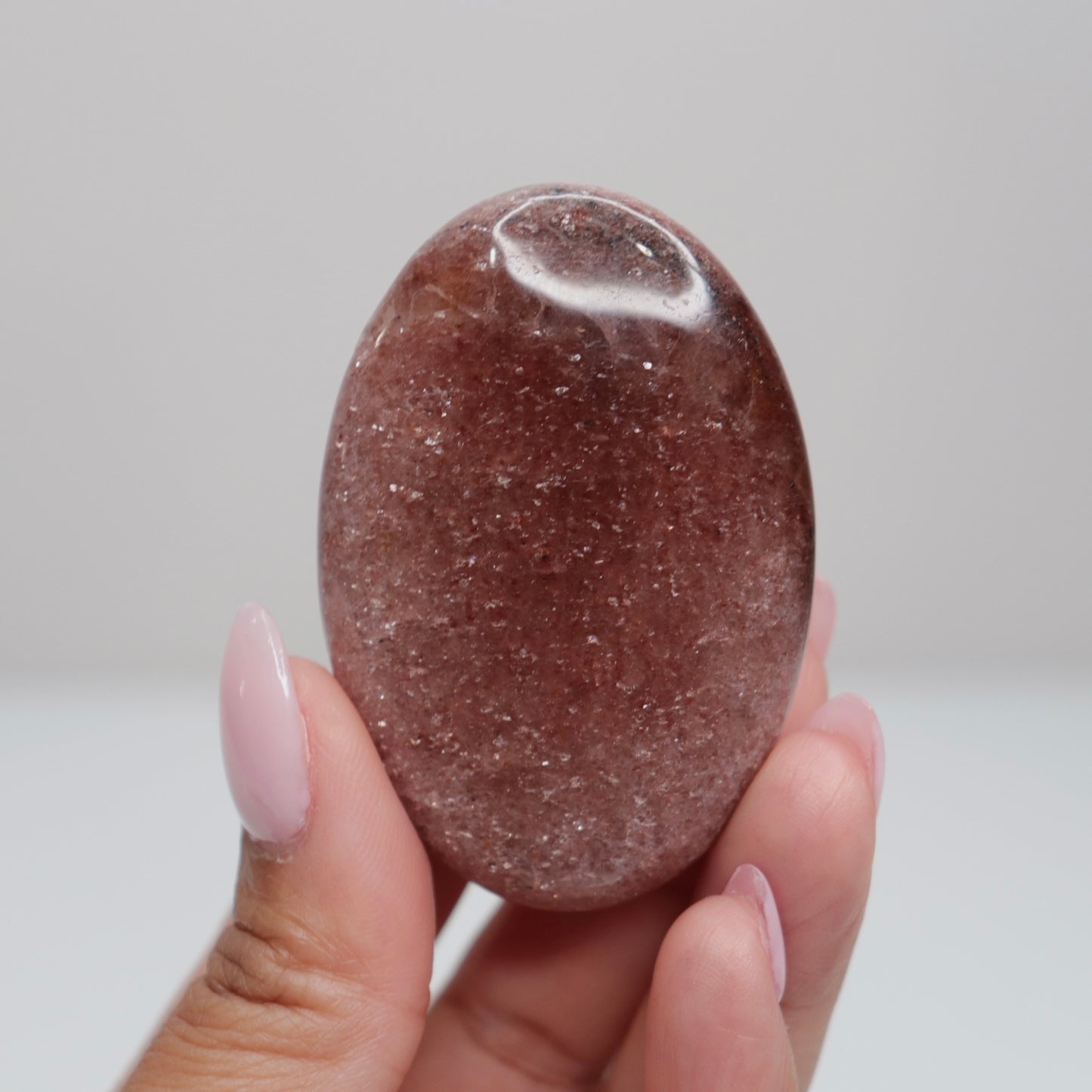 Strawberry Quartz Palm Stone | A