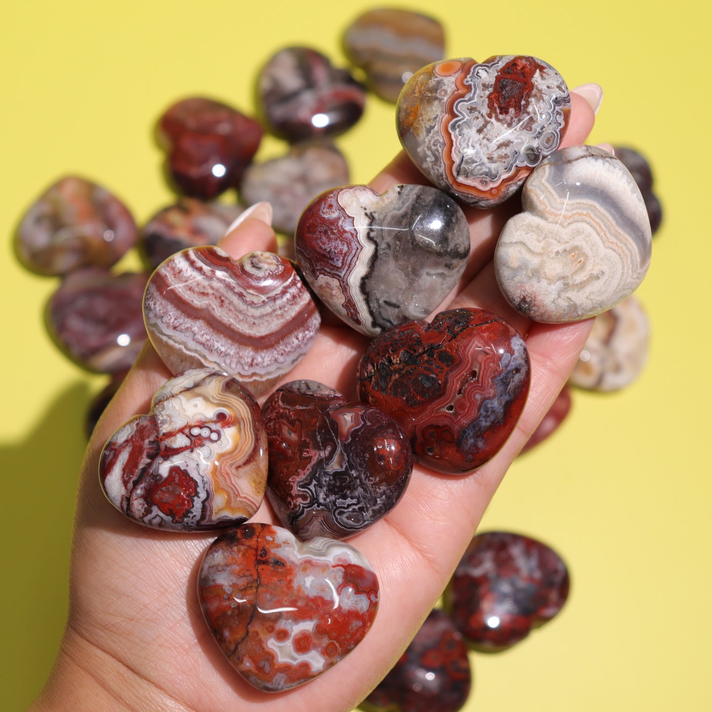 Mexican Lace Agate Hearts