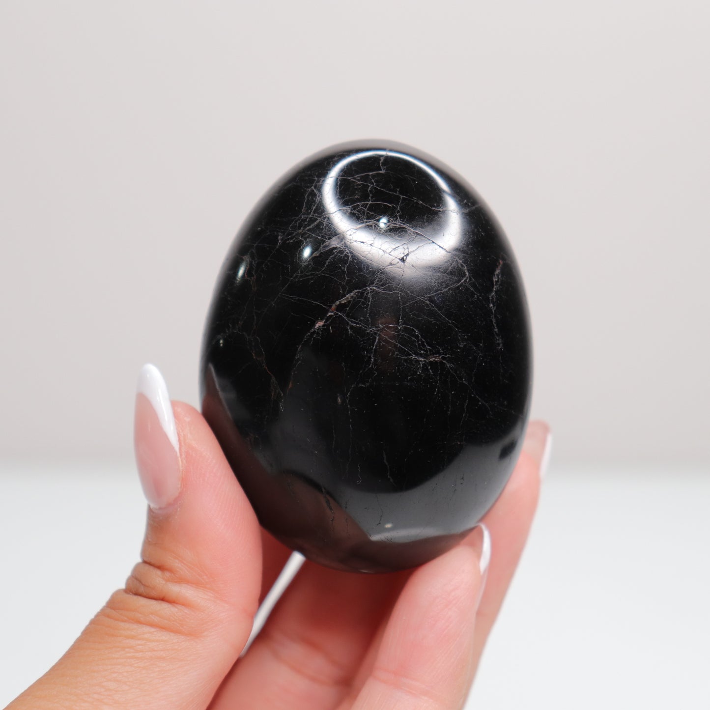 Black Tourmaline Palm Stone | C