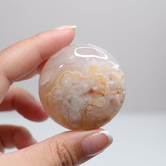 Flower Agate Round Palm | 14