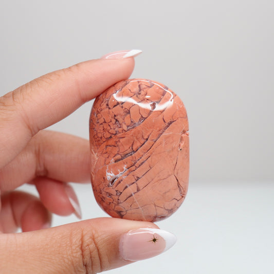 Pink Agate Palm Stone E