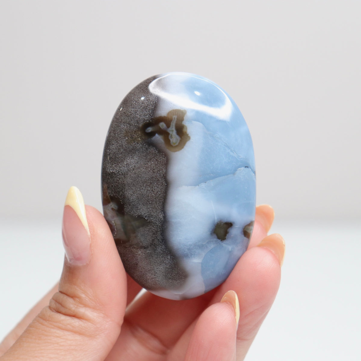Blue Opal Palm Stone w/Moss 4