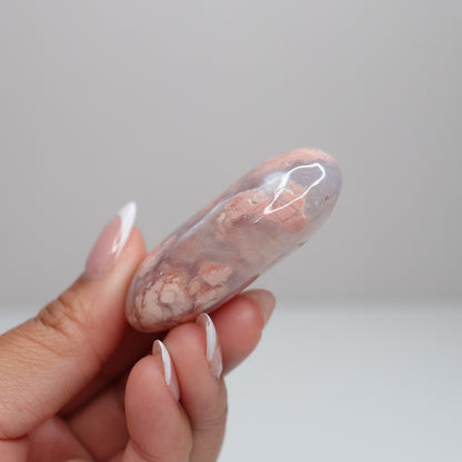 Pink Agate Palm Stone B